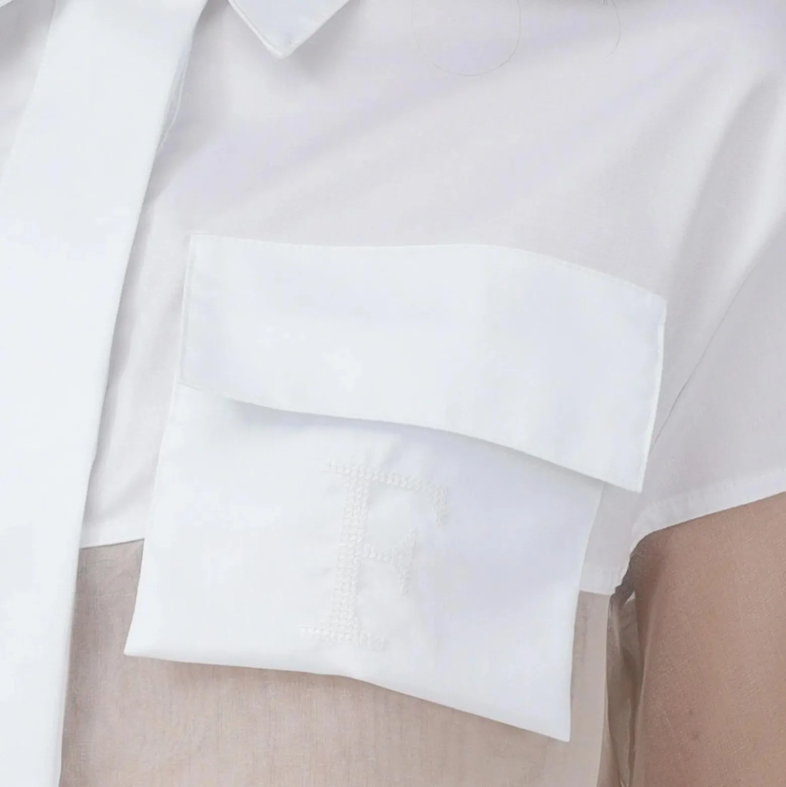 Camicia donna a manica lunga bianca con inserto in tulle