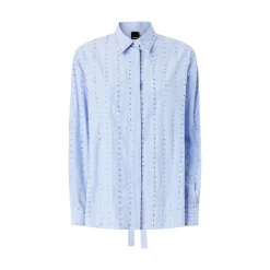 Camicia donna a righe con decorazione gioiello