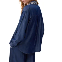 Camicia donna con colletto removibile