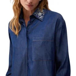 Camicia donna con colletto removibile