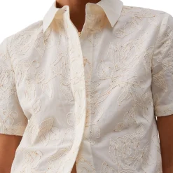 Camicia donna con ricami e paillettes