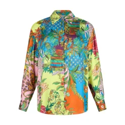 Camicia donna in raso stampato