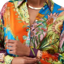 Camicia donna in raso stampato