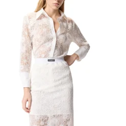 Camicia donna in tulle e pizzo
