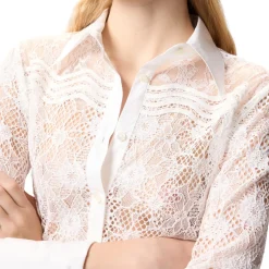 Camicia donna in tulle e pizzo