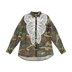 Camicia donna Military con pizzo