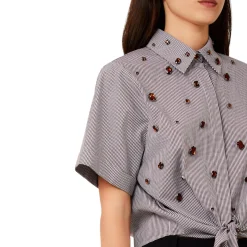 Camicia donna ricamo castoni