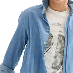 Camicia Uomo Denim Lavaggio Chiaro QB24