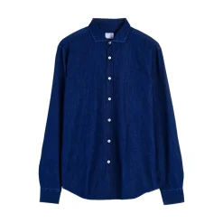 Camicia uomo in denim lavaggio scuro