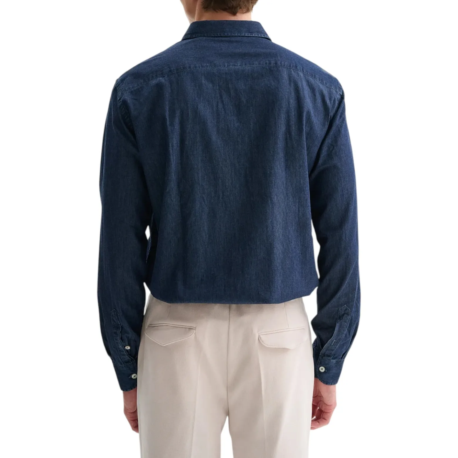 Camicia uomo in denim lavaggio scuro