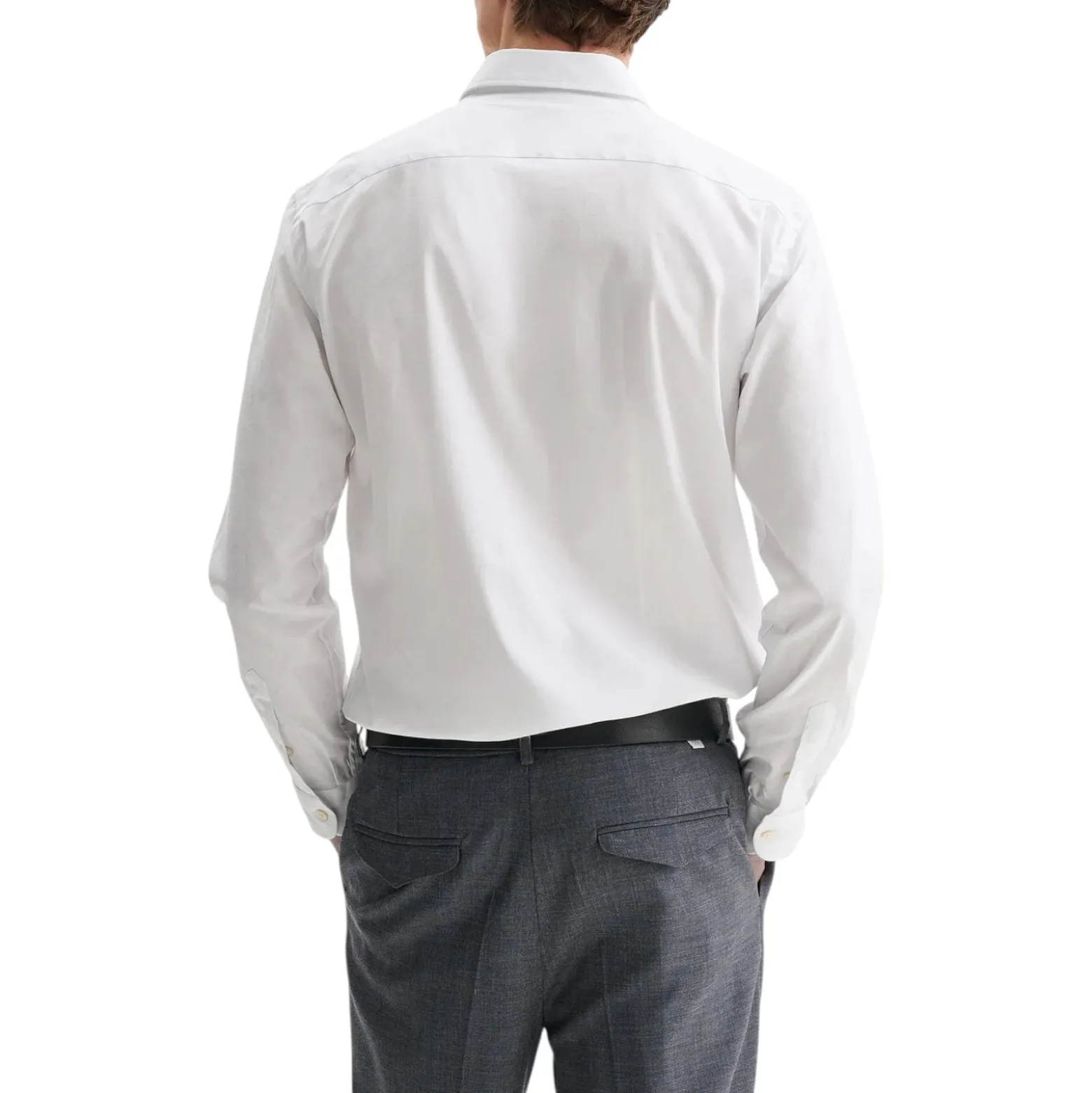 Camicia uomo in popeline con collo alla francese