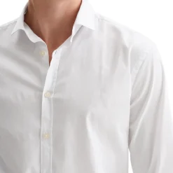 Camicia uomo in popeline con collo alla francese