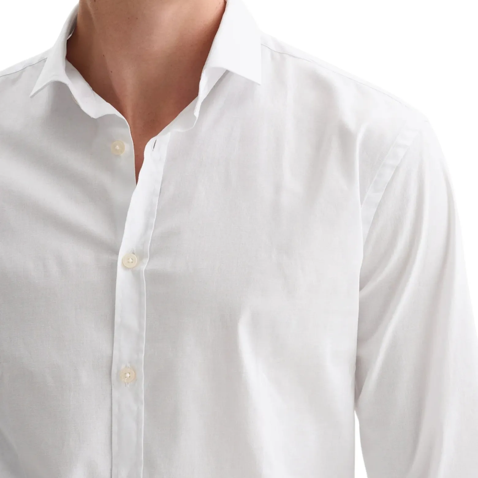 Camicia uomo in popeline con collo alla francese