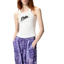 Canotta donna con ricamo PINKO e strass