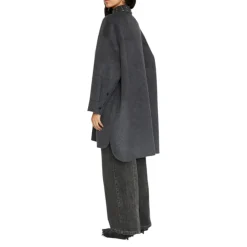 Cappotto donna chemisier in doppio tessuto di lana
