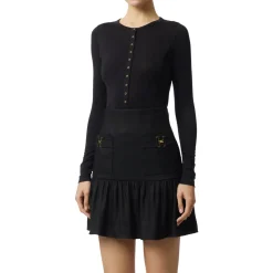 Cardigan donna in jersey leggero con logo ricamato