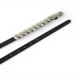 Cintura donna doppio giro in pelle con borchie 1,5 cm