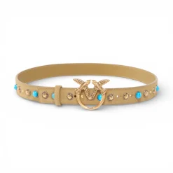 Cintura donna in suede con borchie 3 cm