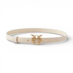 Cintura donna sottile Love Birds in pelle 2cm