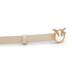 Cintura donna sottile Love Birds in pelle 2cm