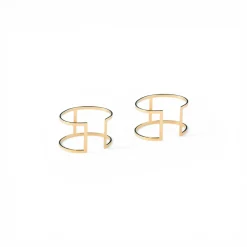 Coppia donna di bracciali in metallo dorato