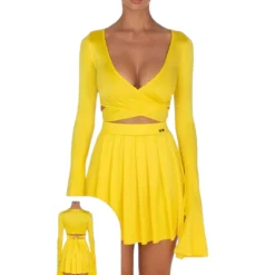 Crop top manica lunga donna