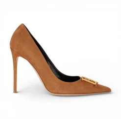 Décolleté donna in suede con dettaglio logo