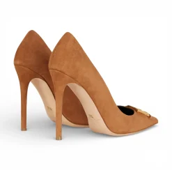 Décolleté donna in suede con dettaglio logo