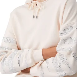 Felpa donna con cappuccio e applicazioni