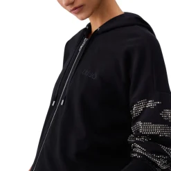Felpa donna con zip e cappuccio