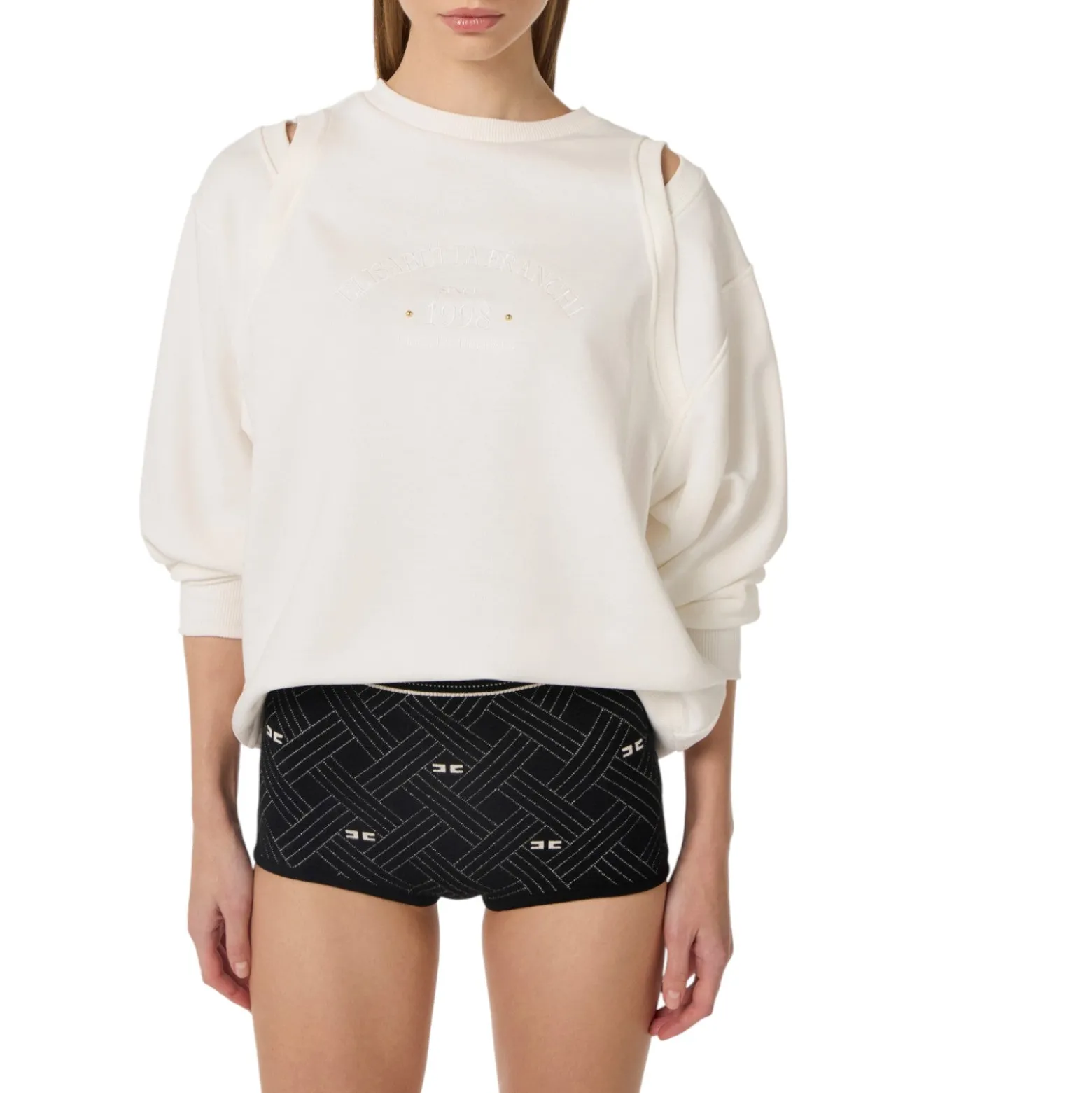 Felpa donna in jersey con cut-out