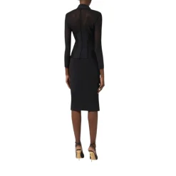 Giacca donna bustier in tessuto bielastico e tulle