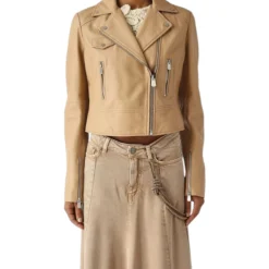 Giacca donna chiodo stile biker in nappa