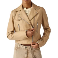 Giacca donna chiodo stile biker in nappa
