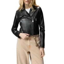 Giacca donna chiodo stile biker in nappa