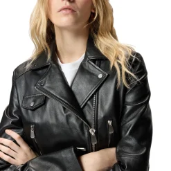 Giacca donna chiodo stile biker in nappa