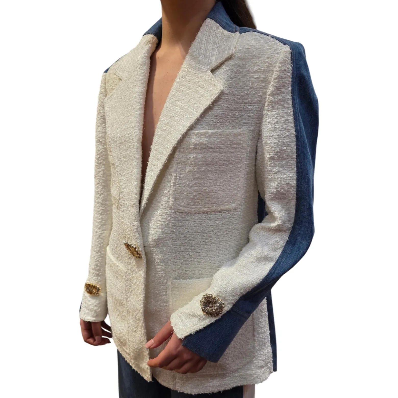 Giacca donna con dettagli in denim