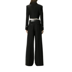 Giacca donna cropped con dettagli in satin