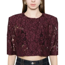 Giacca donna cropped in pizzo