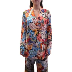 Giacca donna doppiopetto floreale