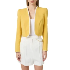 Giacca donna in crêpe leggero con piping 3D