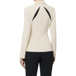 Giacca donna in crêpe leggero con cut-out bicolore