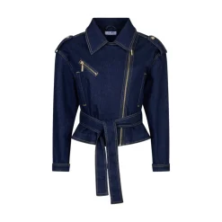 Giacca donna in denim con cintura