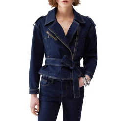 Giacca donna in denim con cintura