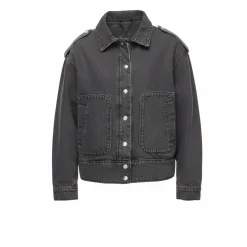 Giacca donna in denim con ricamo dietro