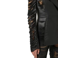 Giacca donna in nappa con frange