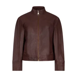 Giacca donna in pelle con stringhe