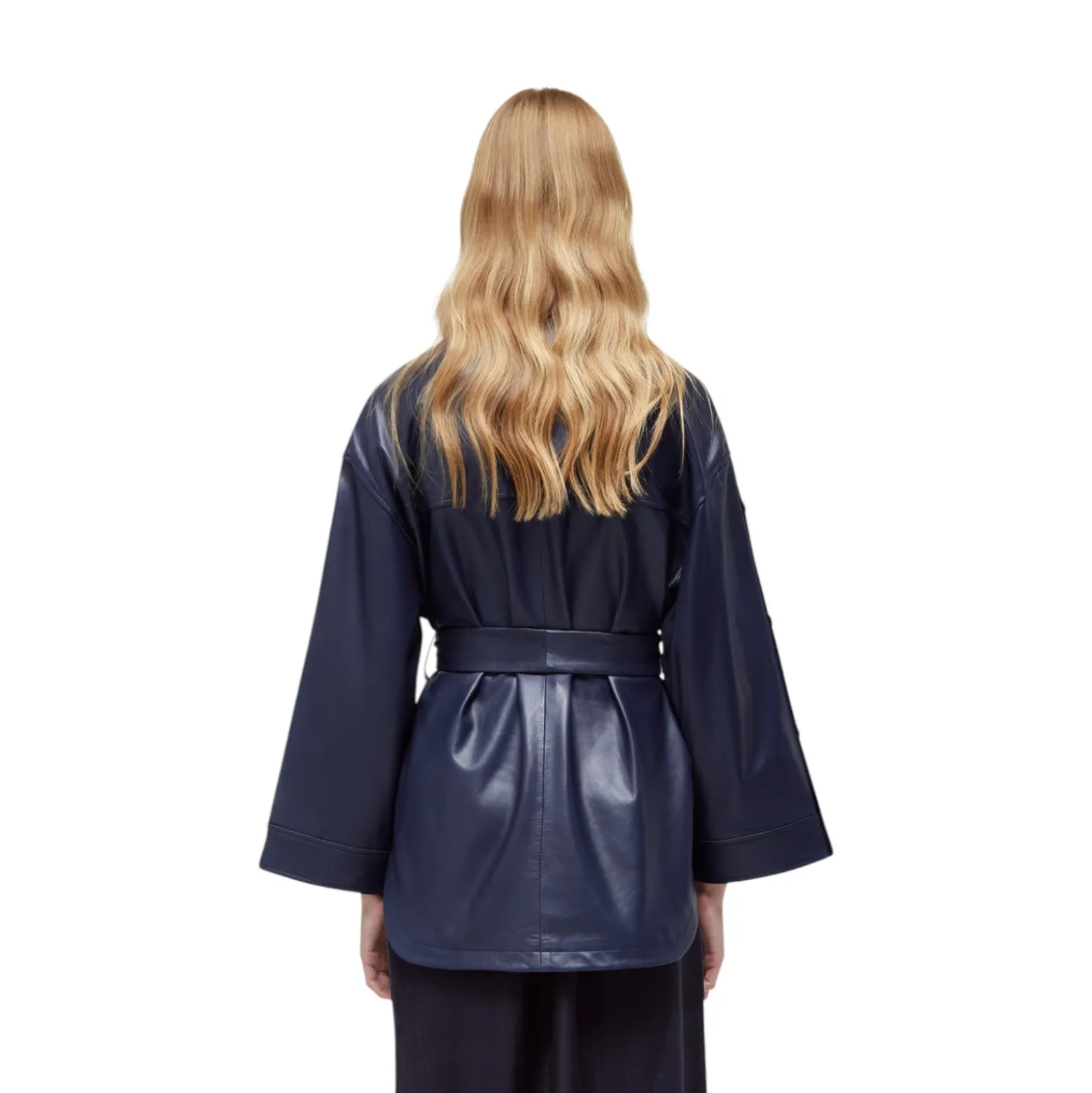 Giacca donna in pelle con cintura