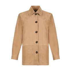 Giacca donna in pelle scamosciata