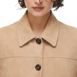 Giacca donna in pelle scamosciata
